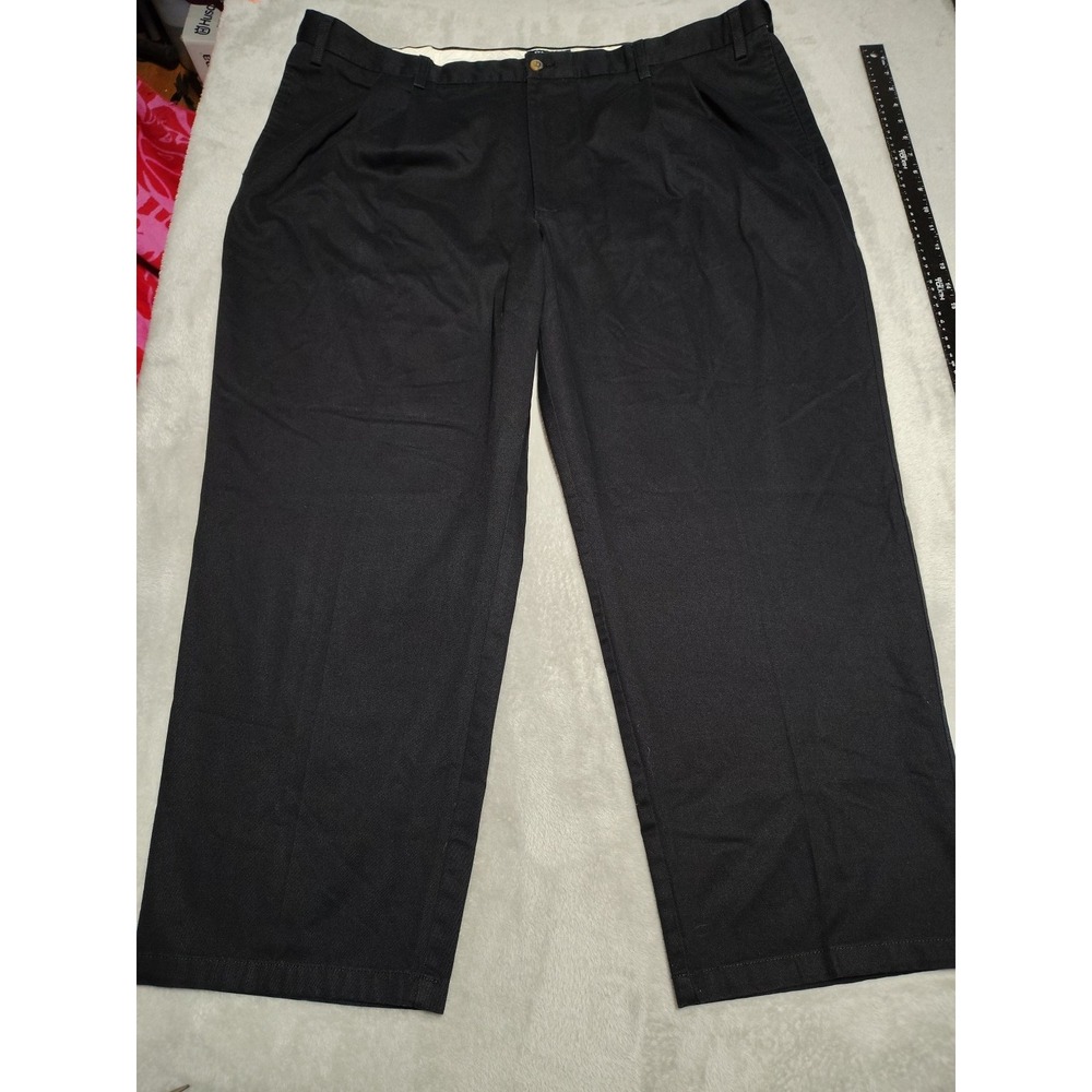 St John's Bay Khaki Pants Men 46x29 Black Office Classic Preppy College